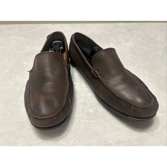 Clarks Men’s Shoes Size 8.5 M Brown Leather Loafers Moccasins Slip on Driving - Picture 2 of 9